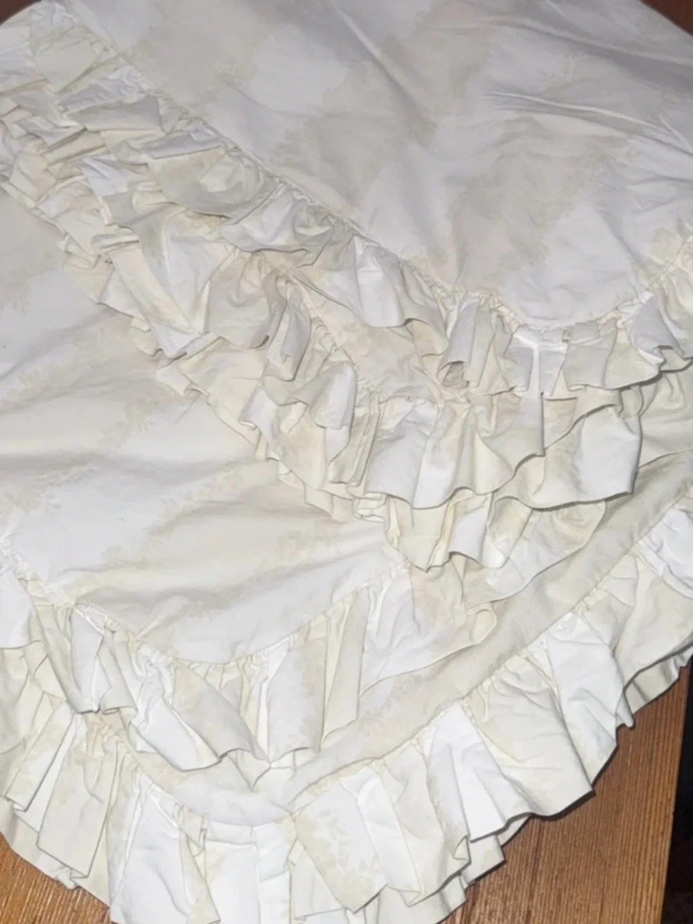 Simply Shabby Chic Rachel Ashwell Grace 2 Ruffled Shams Pristine Vintage Rare